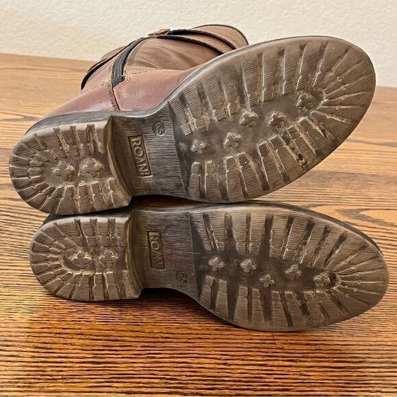 Roan “Date” Dark Tan/Light Brown Leather Riding Boots Size 6.5 - Picture 14 of 15